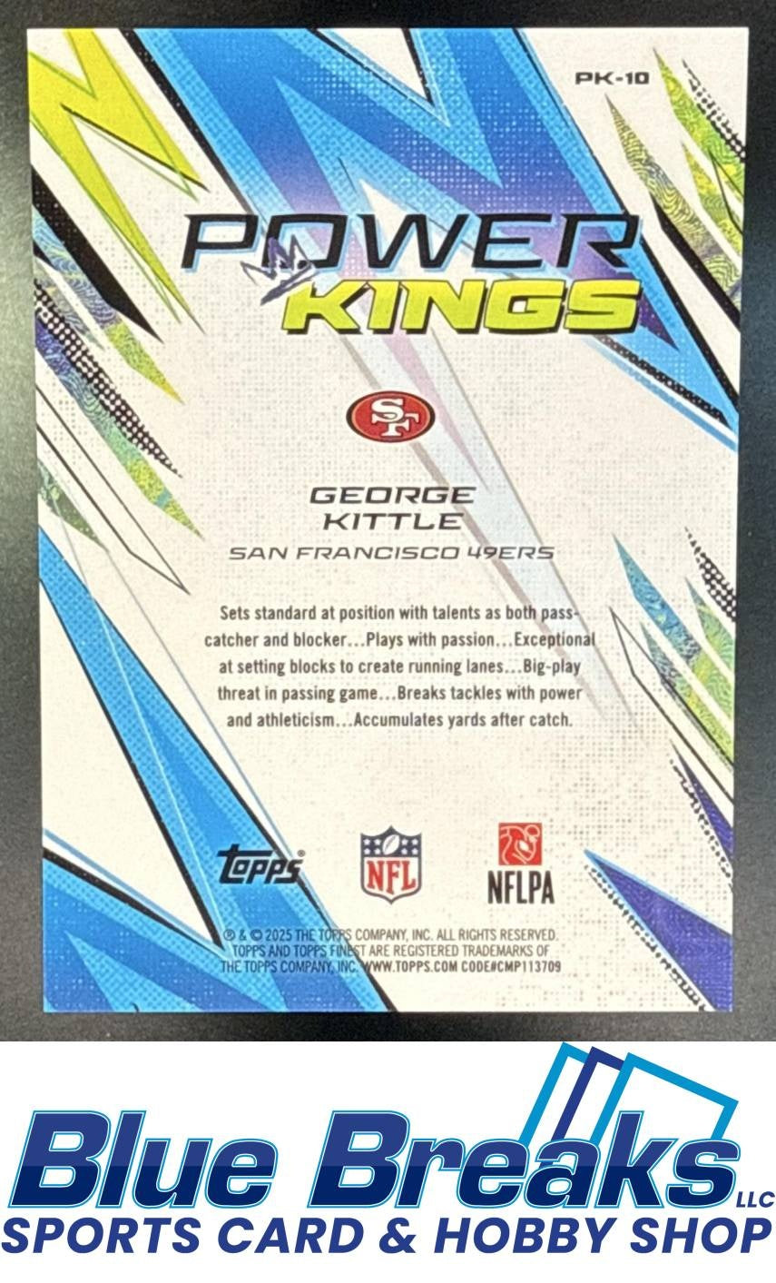 2025 Topps Finest George Kittle #PK-10 Power Kings Orange Refractor 15/25 San Francisco 49ers