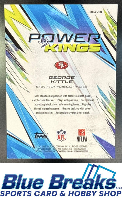 2025 Topps Finest George Kittle #PK-10 Power Kings Orange Refractor 15/25 San Francisco 49ers