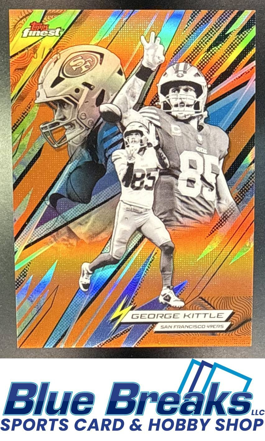 2025 Topps Finest George Kittle #PK-10 Power Kings Orange Refractor 15/25 San Francisco 49ers