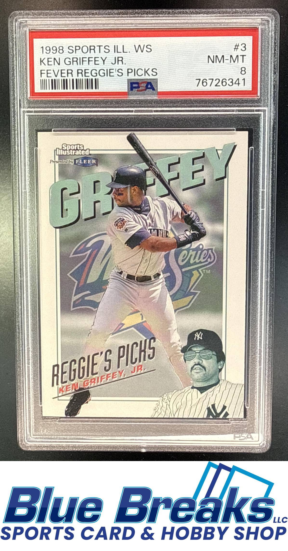 1999 Fleer Sports Illustrated Ken Griffey Jr. #3 Reggie's Picks PSA 8 Seattle Mariners