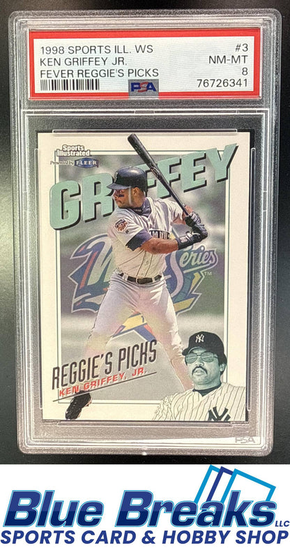 1999 Fleer Sports Illustrated Ken Griffey Jr. #3 Reggie's Picks PSA 8 Seattle Mariners