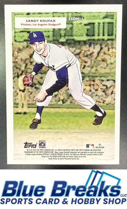 2025 Topps Chrome Platinum Anniversary Sandy Koufax Shohei Ohtani #55DH-1 1955 Double Headers Los Angeles Dodgers