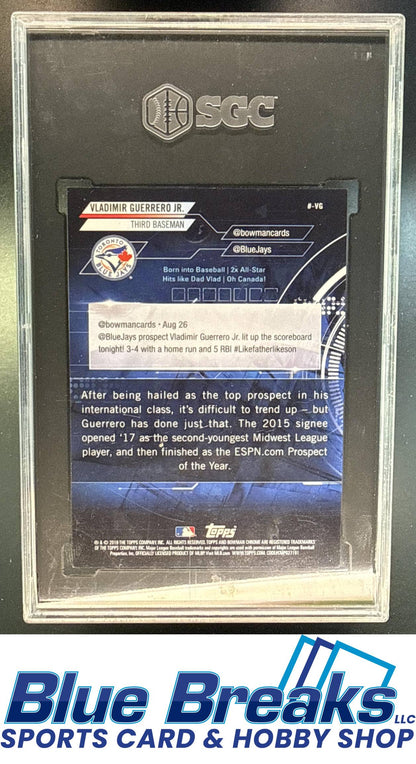 2018 Bowman Vladimir Guerrero Jr. ##-VG Chrome Hashtag Trending Green 54/99 SGC 4 Toronto Blue Jays