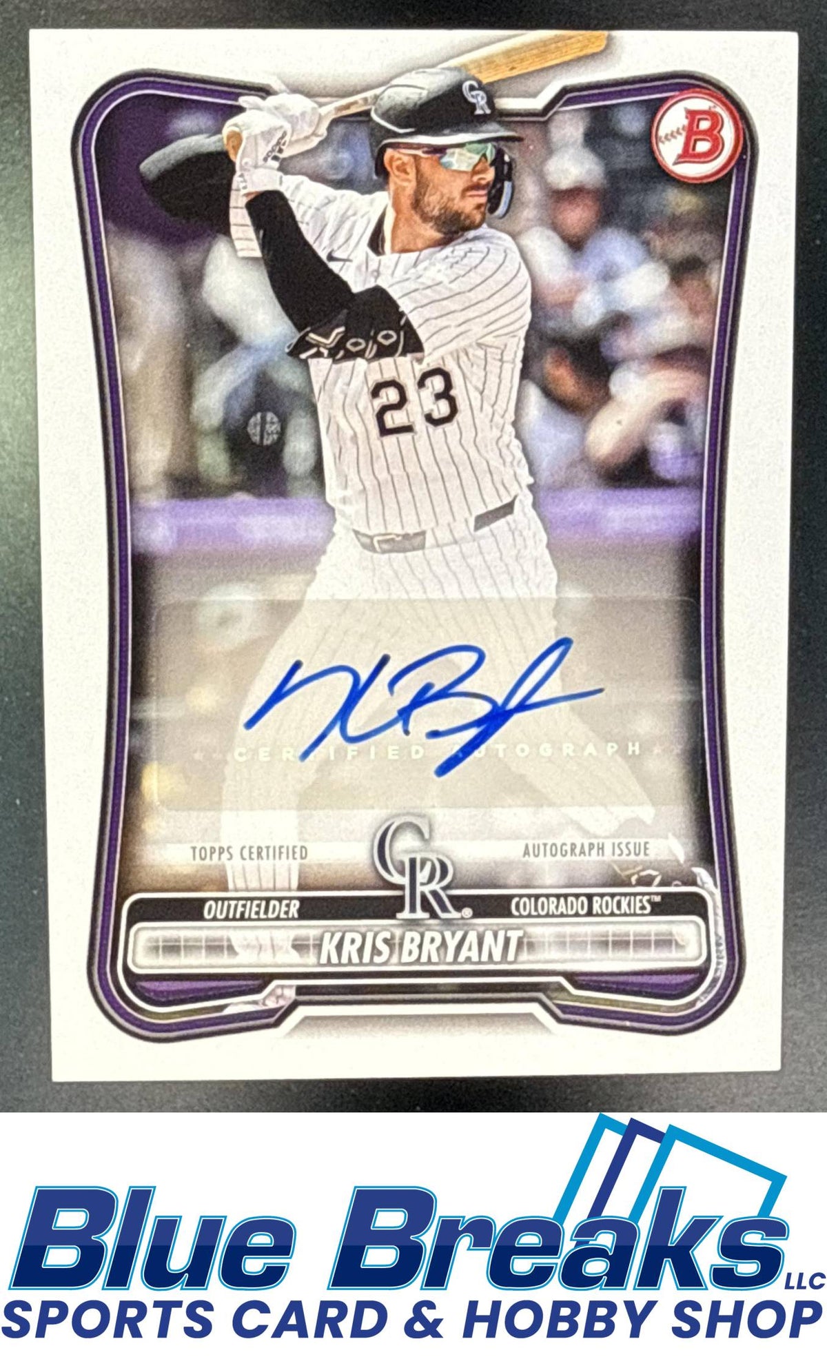2026 Bowman Kris Bryant #PRV-KB Rookies & Veterans Retail Auto Colorado Rockies