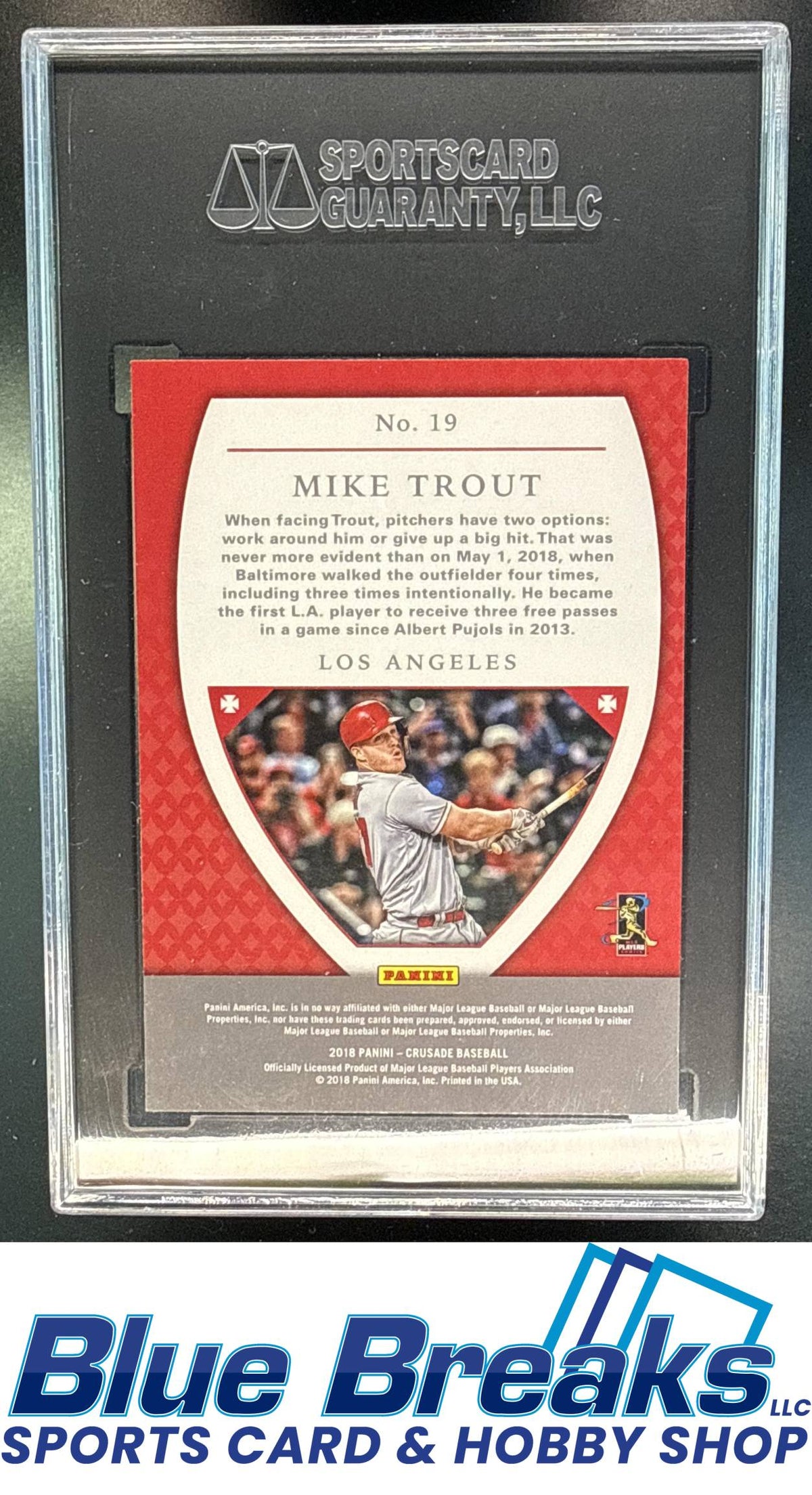 2018 Panini Chronicles Crusade Mike Trout [RC] #19 SGC 9 Los Angeles Angels
