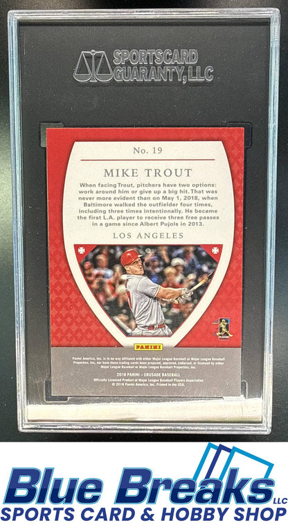 2018 Panini Chronicles Crusade Mike Trout [RC] #19 SGC 9 Los Angeles Angels