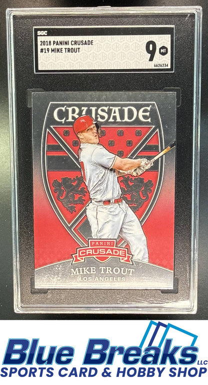 2018 Panini Chronicles Crusade Mike Trout [RC] #19 SGC 9 Los Angeles Angels