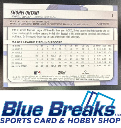 2024 Topps Big League Shohei Ohtani #1 Electric Orange Foil Los Angeles Dodgers