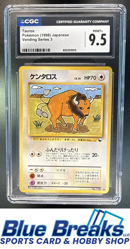 1998 Pokemon Japanese Vending Series 3 Tauros #128 CGC 9.5