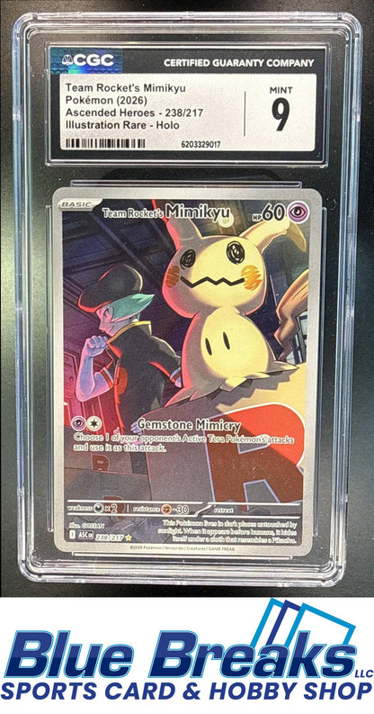 2026 Pokemon Ascended Heroes Team Rocket's Mimikyu #238/217 Illustration Rare Holo CGC 9