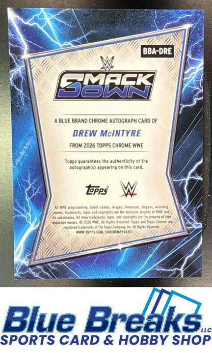 2026 Topps Chrome WWE Blue Brand Auto Drew McIntyre [RC] #BBA-DRE