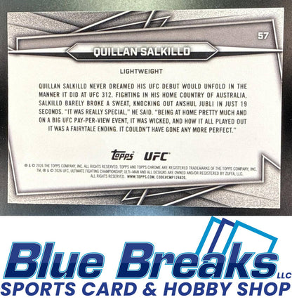 2026 Topps Chrome Sapphire UFC Quillan Salkilld #57k RC