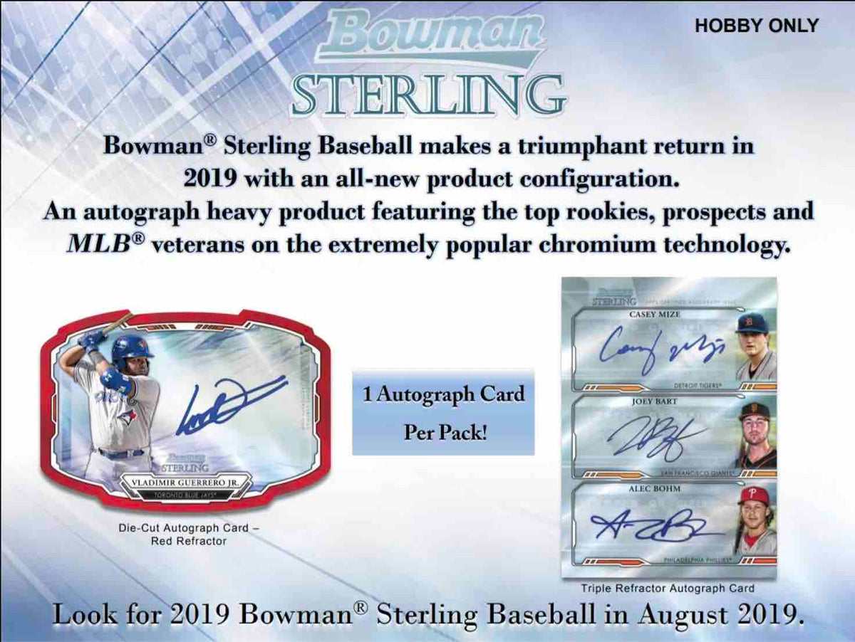 2019 Bowman Sterling Baseball Hobby Box - Sealed Wax