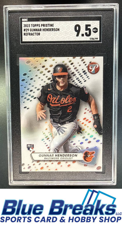 2023 Topps Pristine Gunnar Henderson #29 Refractor RC SGC 9.5 Baltimore Orioles