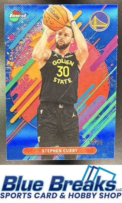 2025 Topps Finest Stephen Curry #274 Rare Blue Refractor 12/99 Golden State Warriors