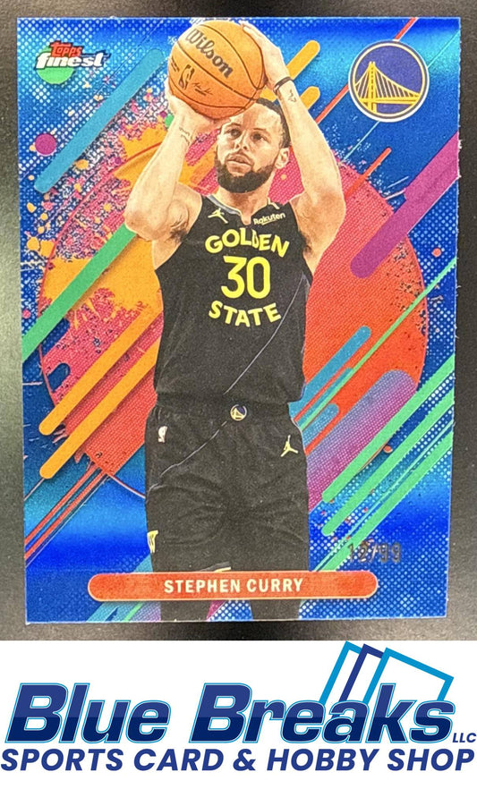 2025 Topps Finest Stephen Curry #274 Rare Blue Refractor 12/99 Golden State Warriors