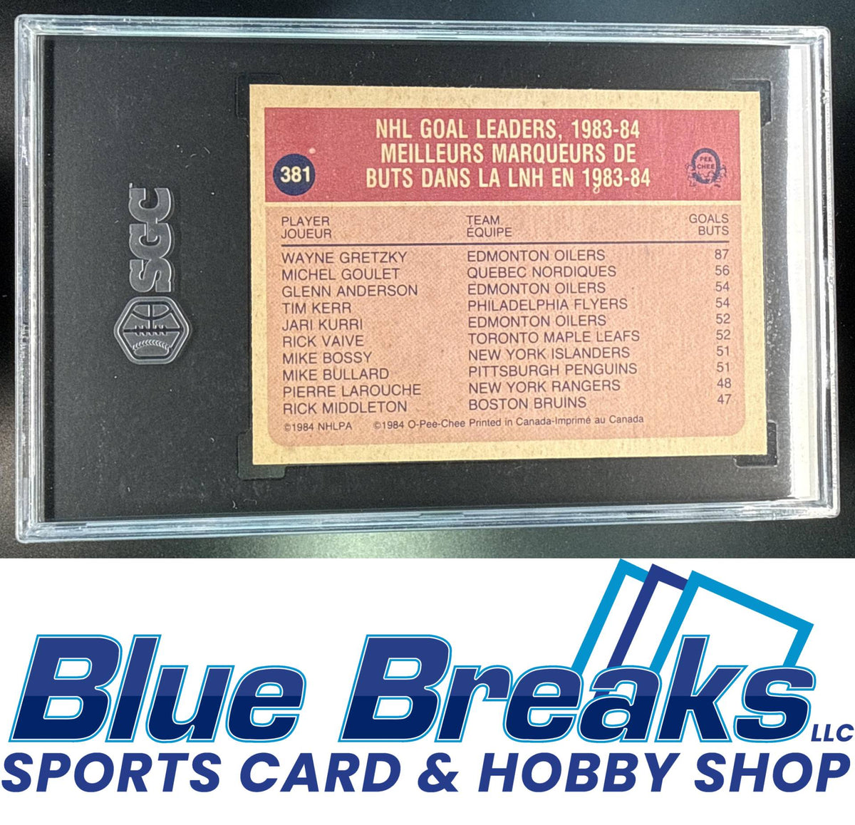 1984-85 O-Pee-Chee Wayne Gretzky [RC] #381 League Leaders SGC 9 Edmonton Oilers