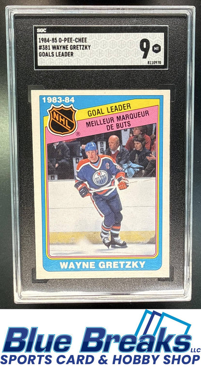 1984-85 O-Pee-Chee Wayne Gretzky [RC] #381 League Leaders SGC 9 Edmonton Oilers