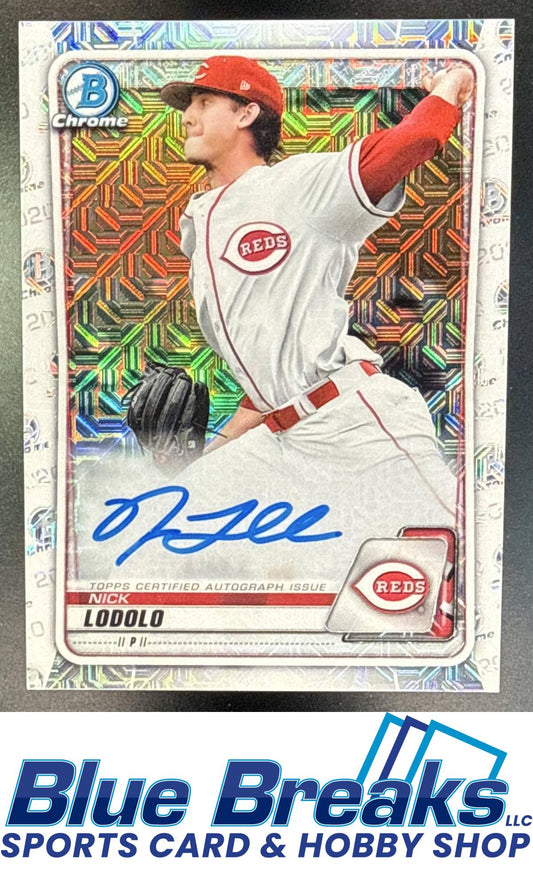 2020 Bowman Chrome Nick Lodolo #BCMA-NL Prospect Auto Mojo Refractor Cincinnati Reds