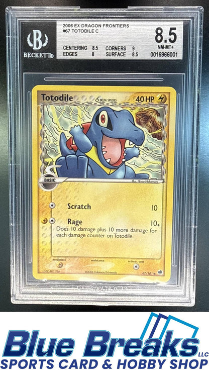2006 Pokemon EX Dragon Frontiers Totodile #67/101 BGS 8.5