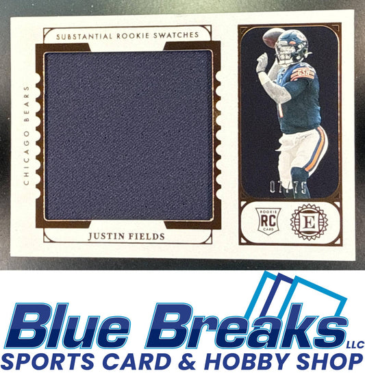 2021 Panini Encased Justin Fields #SRS-JF Substantial Rookie Swatches 07/75 Relic RC Chicago Bears