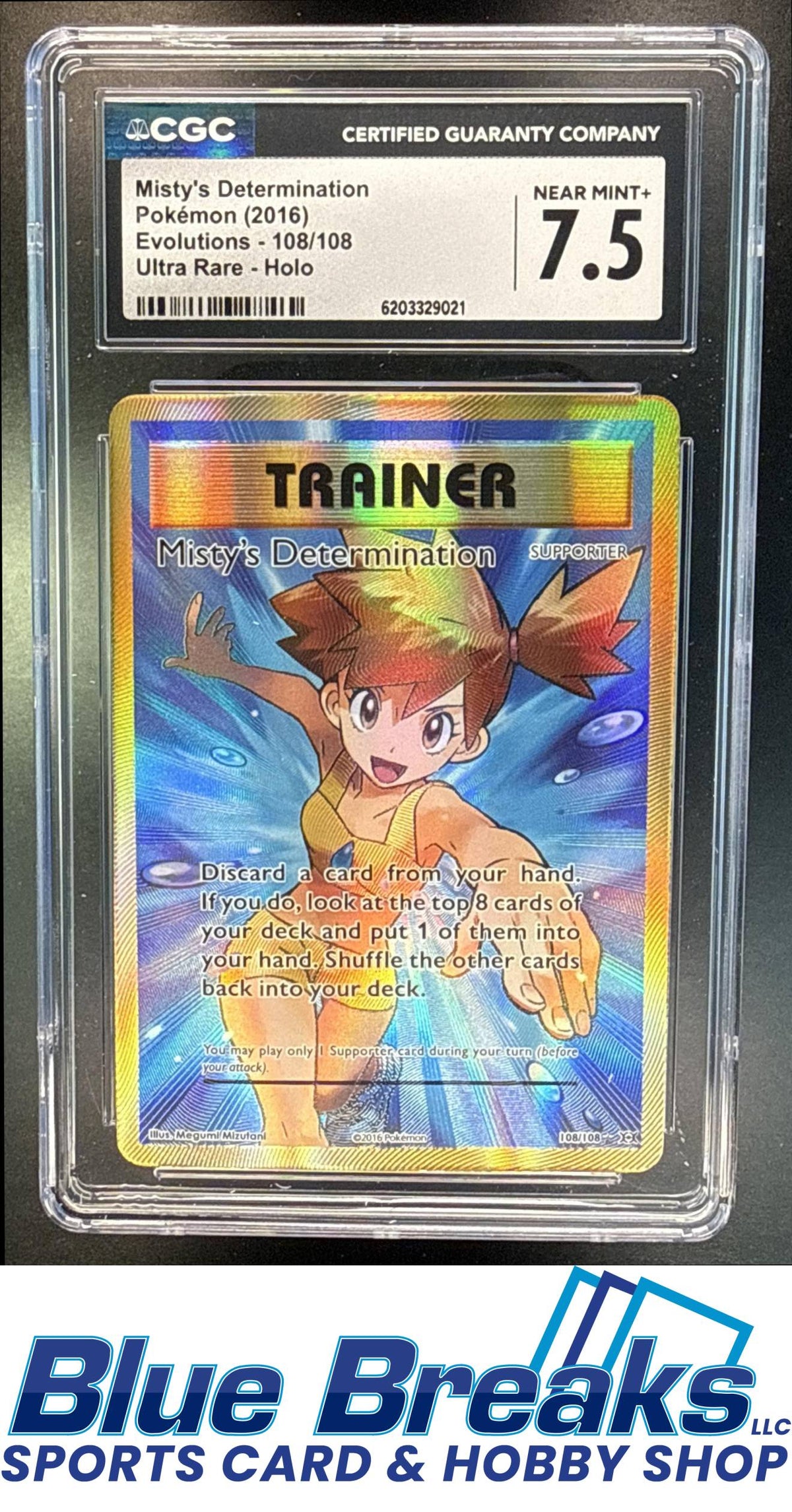 2016 Pokemon XY Evolutions Misty's Determination Ultra Rare Holo #108/108 CGC 7.5