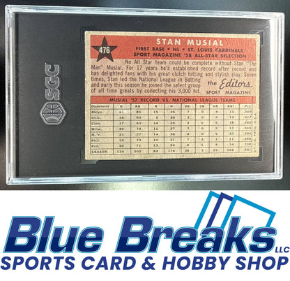 1958 Topps Stan Musial [RC] #476 All-Star SGC 3 St. Louis Cardinals