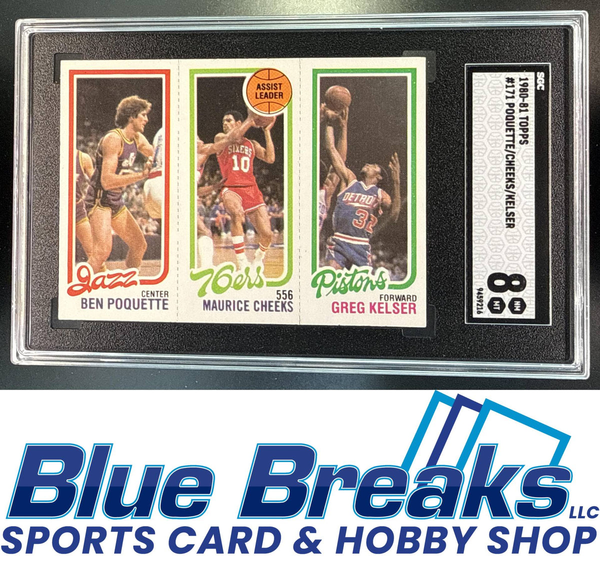 1980 Topps Ben Poquette Maurice Cheeks Greg Kelser #87 176 241 RC SGC 8