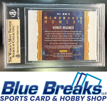 2017 Panini Diamond Kings Honus Wagner #MM-5 Memorable Moment Holo Blue 08/25 BGS 9.5 Pittsburgh Pirates