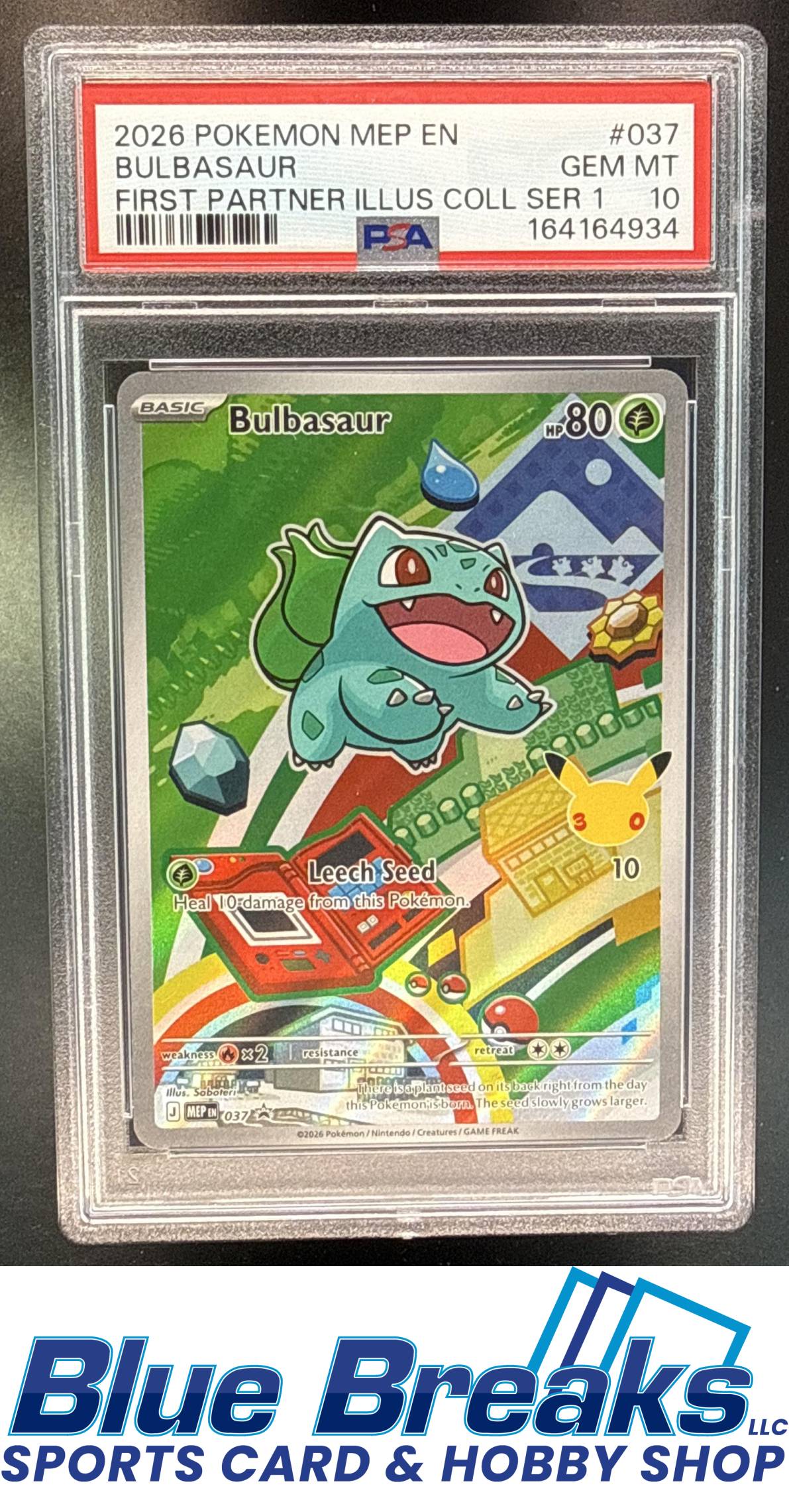 2026 Pokemon MEP Black Star Promos Bulbasaur #037 First Partner Illustration Collection Series 1 PSA 10
