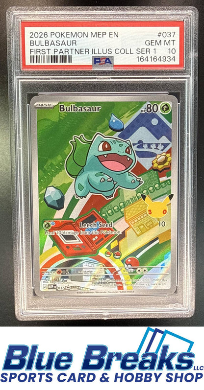 2026 Pokemon MEP Black Star Promos Bulbasaur #037 First Partner Illustration Collection Series 1 PSA 10