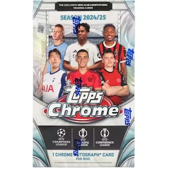 2024/25 Topps Chrome UEFA Club Competitions Soccer Hobby Box - Sealed Wax