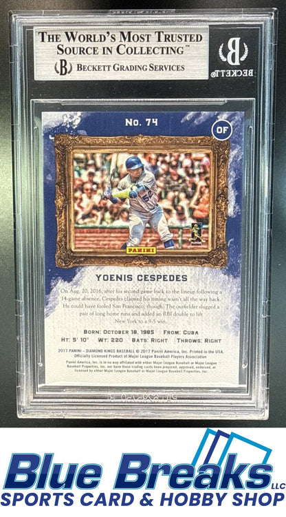 2017 Panini Diamond Kings Yoenis Cespedes #74 Masterpiece Framed Black 1/1 BGS 8.5 New York Mets