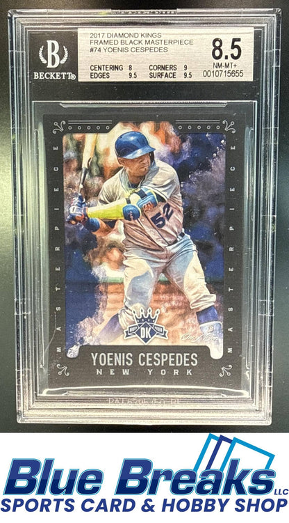 2017 Panini Diamond Kings Yoenis Cespedes #74 Masterpiece Framed Black 1/1 BGS 8.5 New York Mets