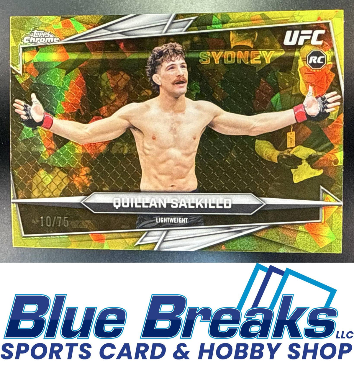 2026 Topps Chrome Sapphire UFC Yellow Refractor Quillan Salkilld 10/75 #57 RC