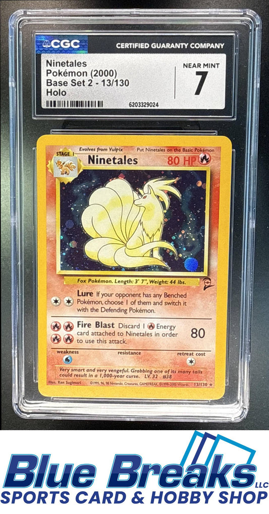 2000 Pokemon Set 2 Ninetales #13/130 Holo CGC 7