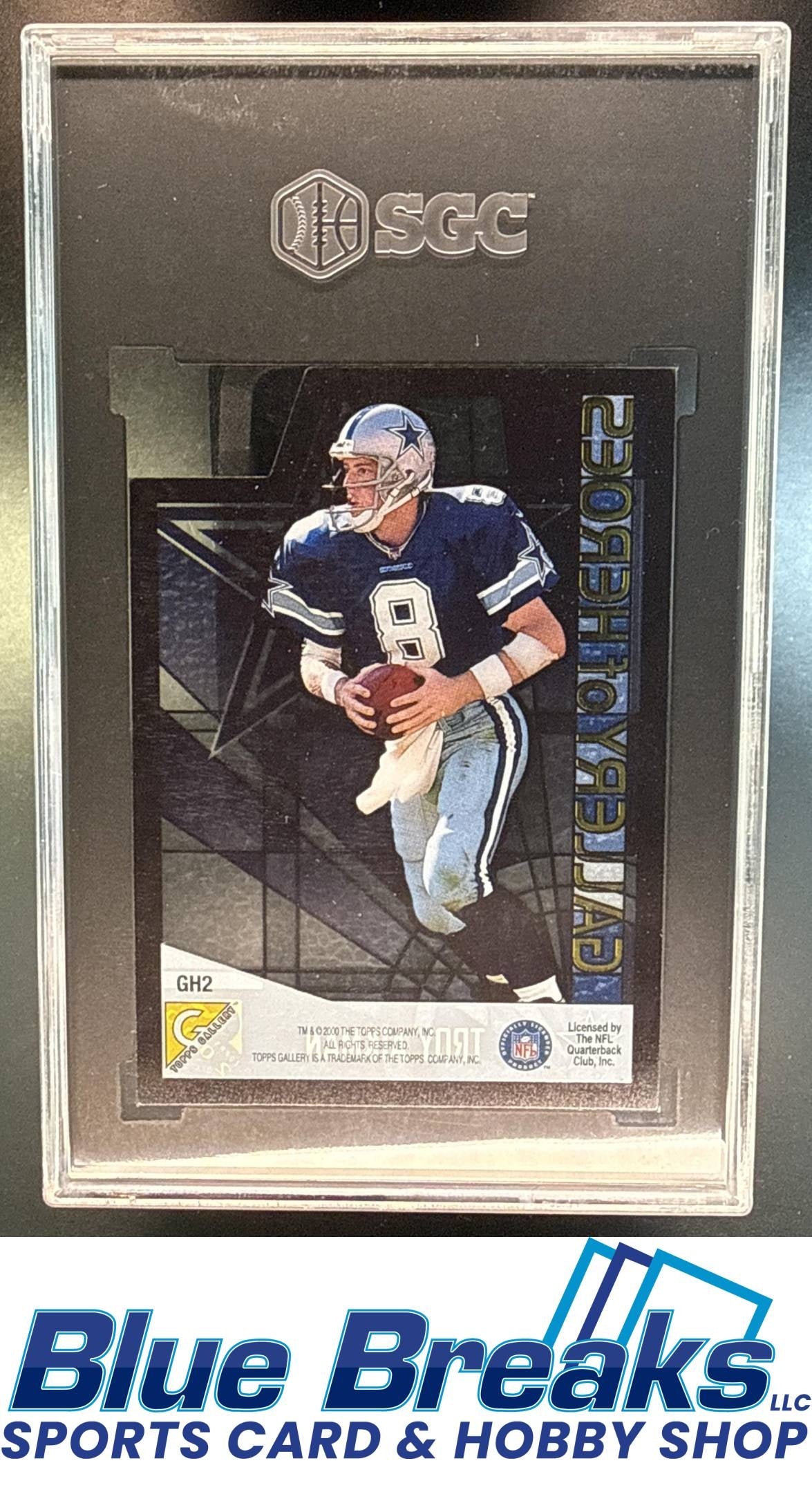 2000 Topps Gallery of Heroes Troy Aikman [RC] #GH2 SGC 8 Dallas Cowboys