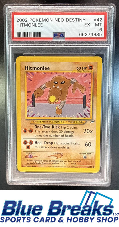 2002 Pokemon Neo Destiny Hitmonlee #42/105 PSA 6