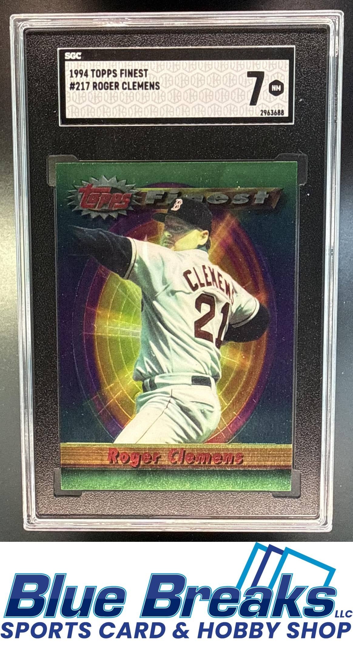 1994 Topps Finest Roger Clemens [RC] #217 SGC 7 Boston Red Sox