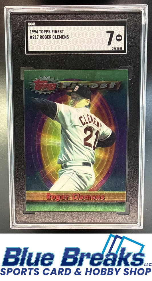 1994 Topps Finest Roger Clemens [RC] #217 SGC 7 Boston Red Sox