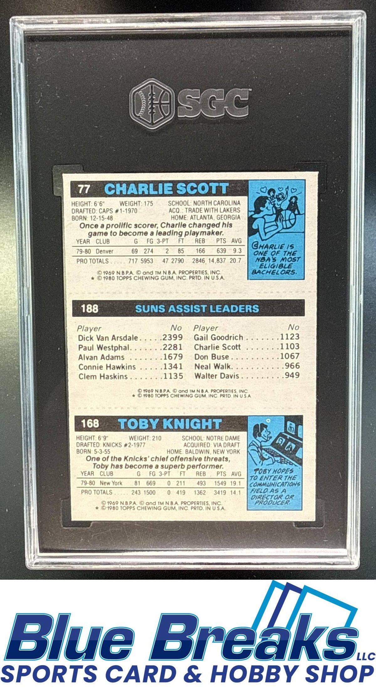 1980 Topps Toby Knight Paul Westphal Charlie Scott #77 168 188 SGC 8.5