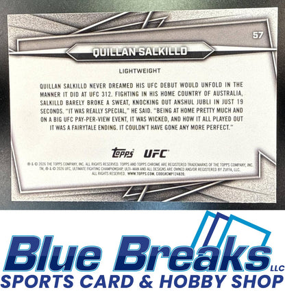 2026 Topps Chrome Sapphire UFC Quillan Salkilld #57b RC