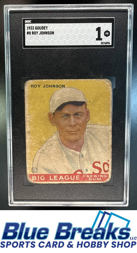 1933 Goudey R319 Roy Johnson [RC] #8 RC SGC 1 Boston Red Sox