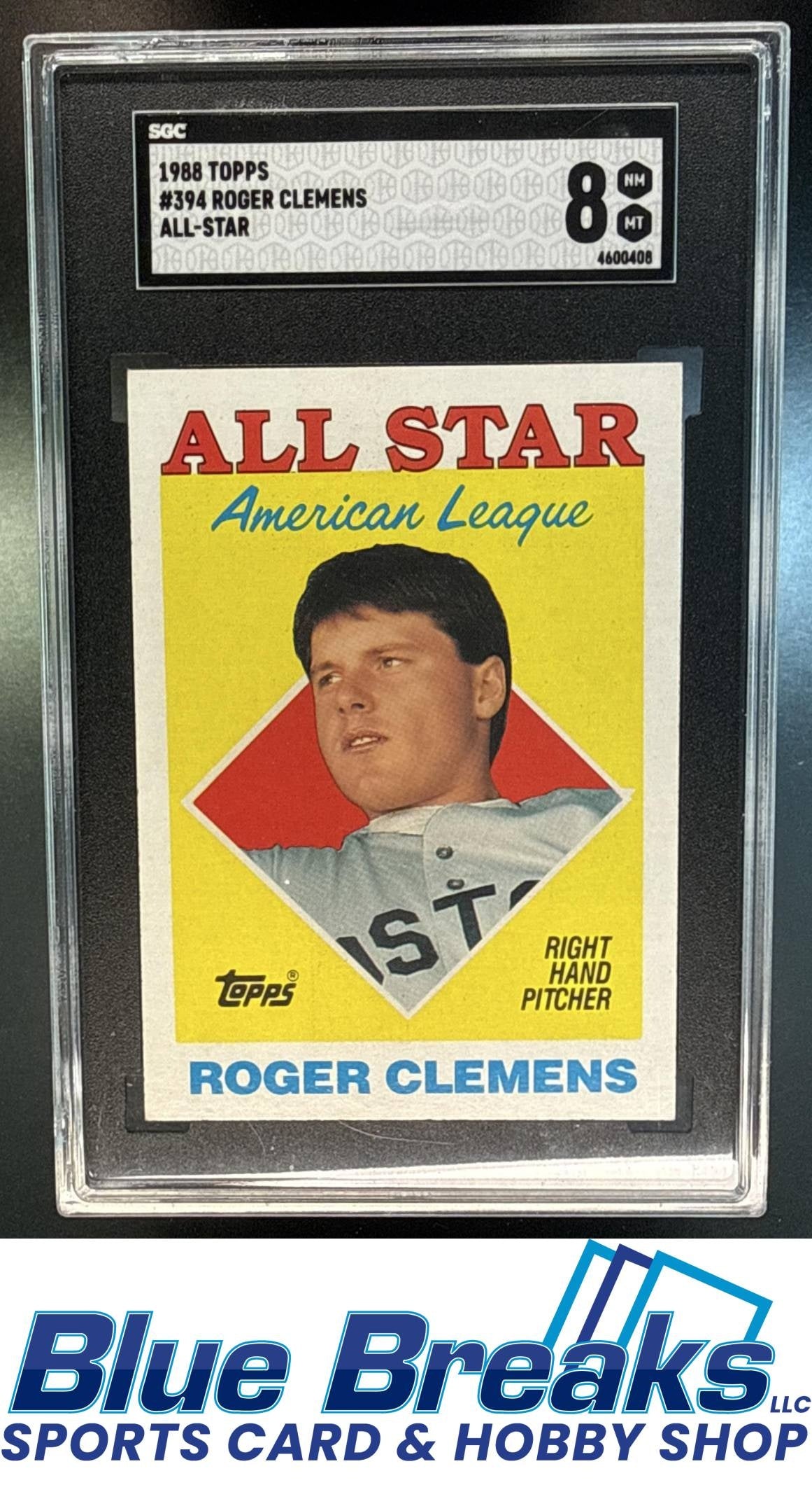 1988 Topps Roger Clemens [RC] #394 SGC 8 Boston Red Sox