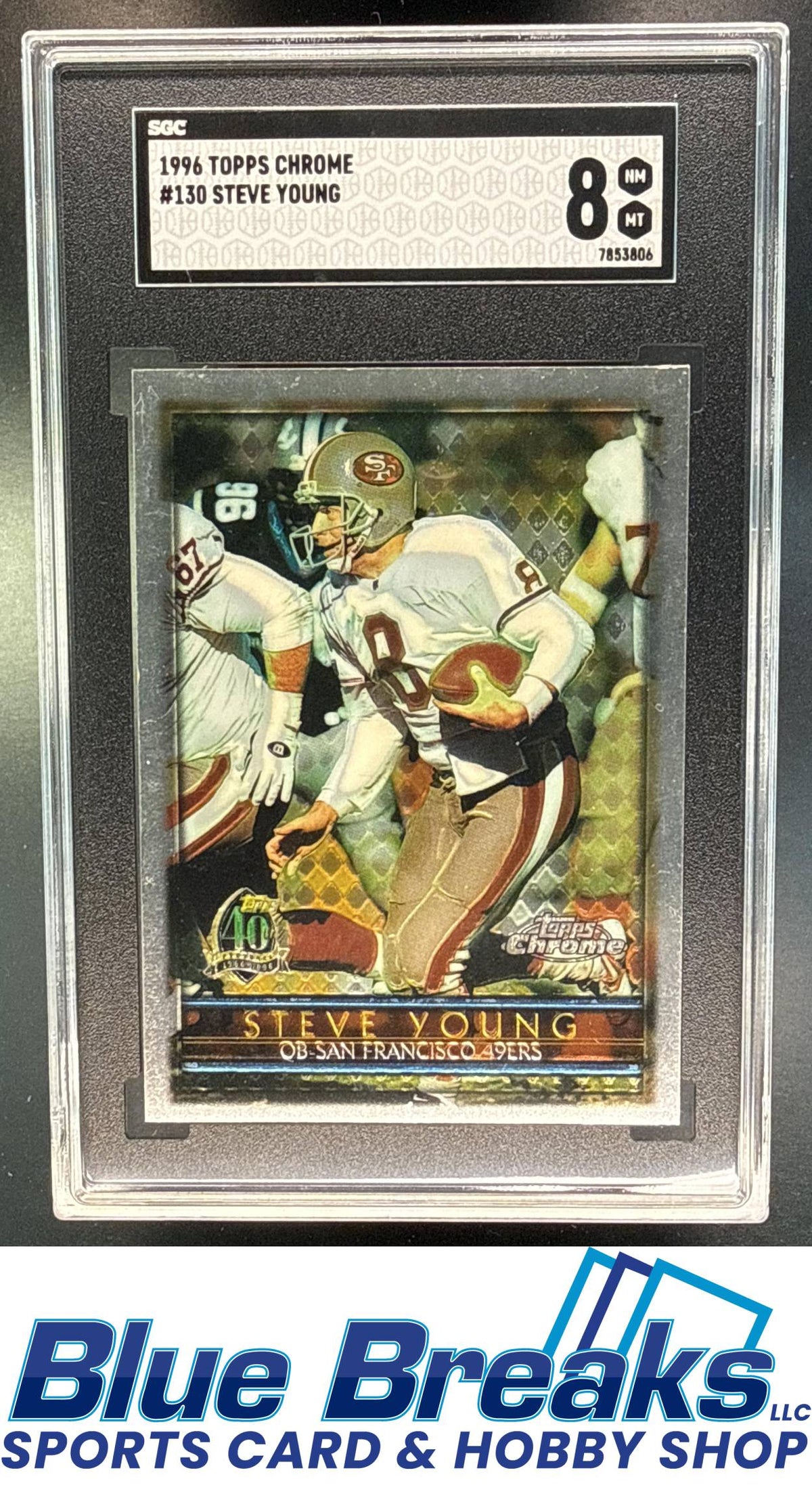 1996 Topps Chrome Steve Young [RC] #130 SGC 8 San Francisco 49ers