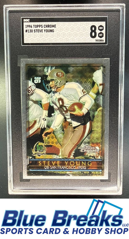 1996 Topps Chrome Steve Young [RC] #130 SGC 8 San Francisco 49ers
