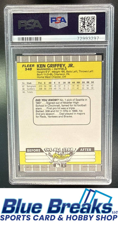 1989 Fleer Ken Griffey Jr. [RC] #548 RC PSA 9 Seattle Mariners