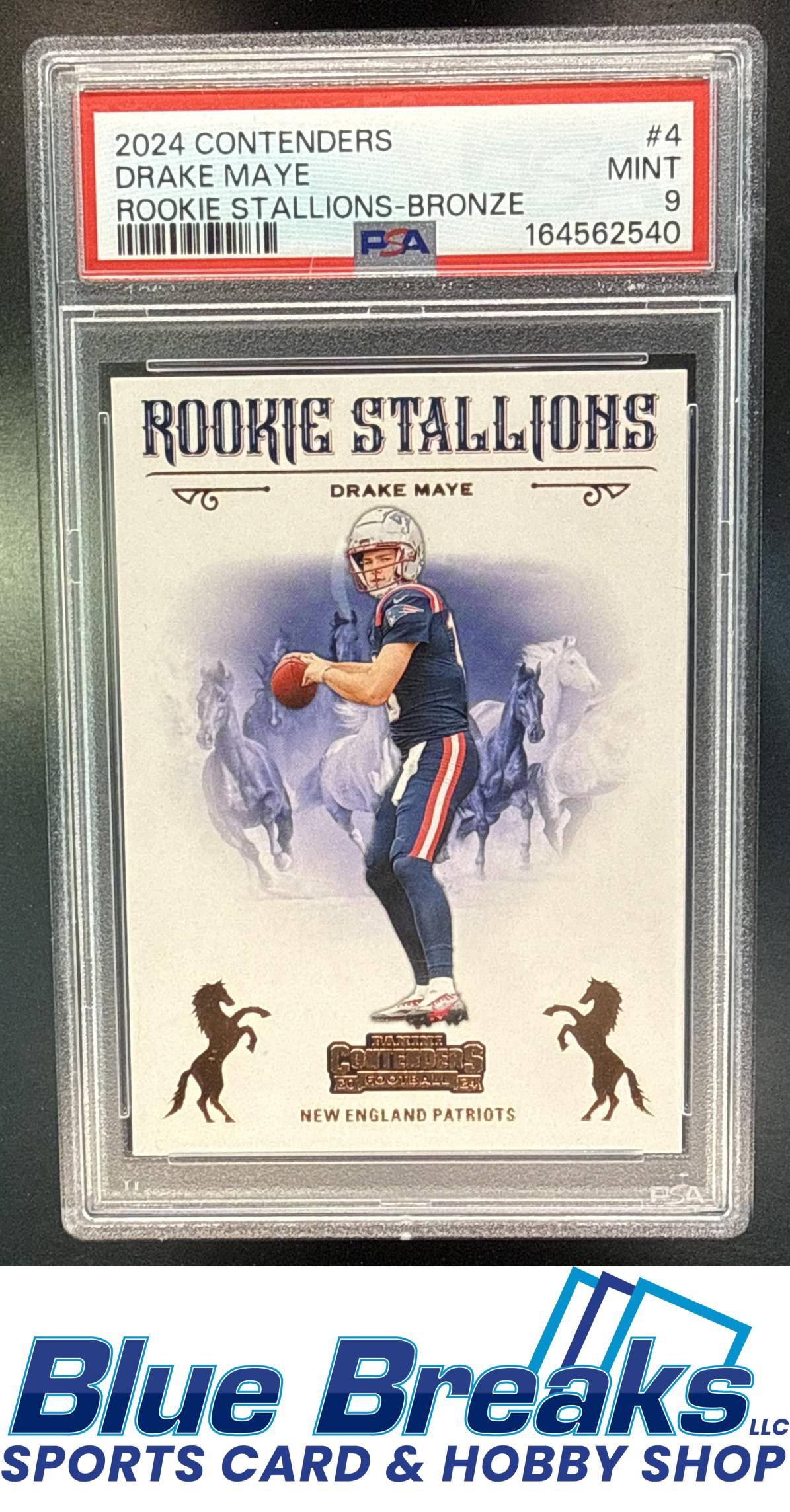 2024 Panini Contenders Drake Maye #4 Rookie Stallions Bronze RC PSA 9 New England Patriots