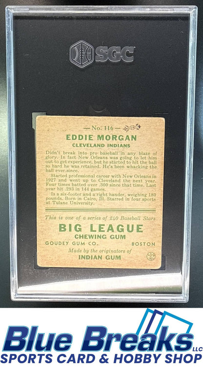 1933 Goudey R319 Eddie Morgan Rookie #116 RC SGC 2 Cleveland Indians / Cleveland Guardians