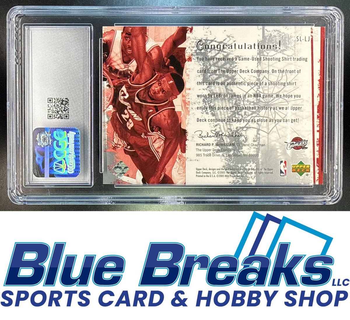 2005-06 Upper Deck Slam Dunk Swatches LeBron James #SL-LJ CGC 9 Cleveland Cavaliers